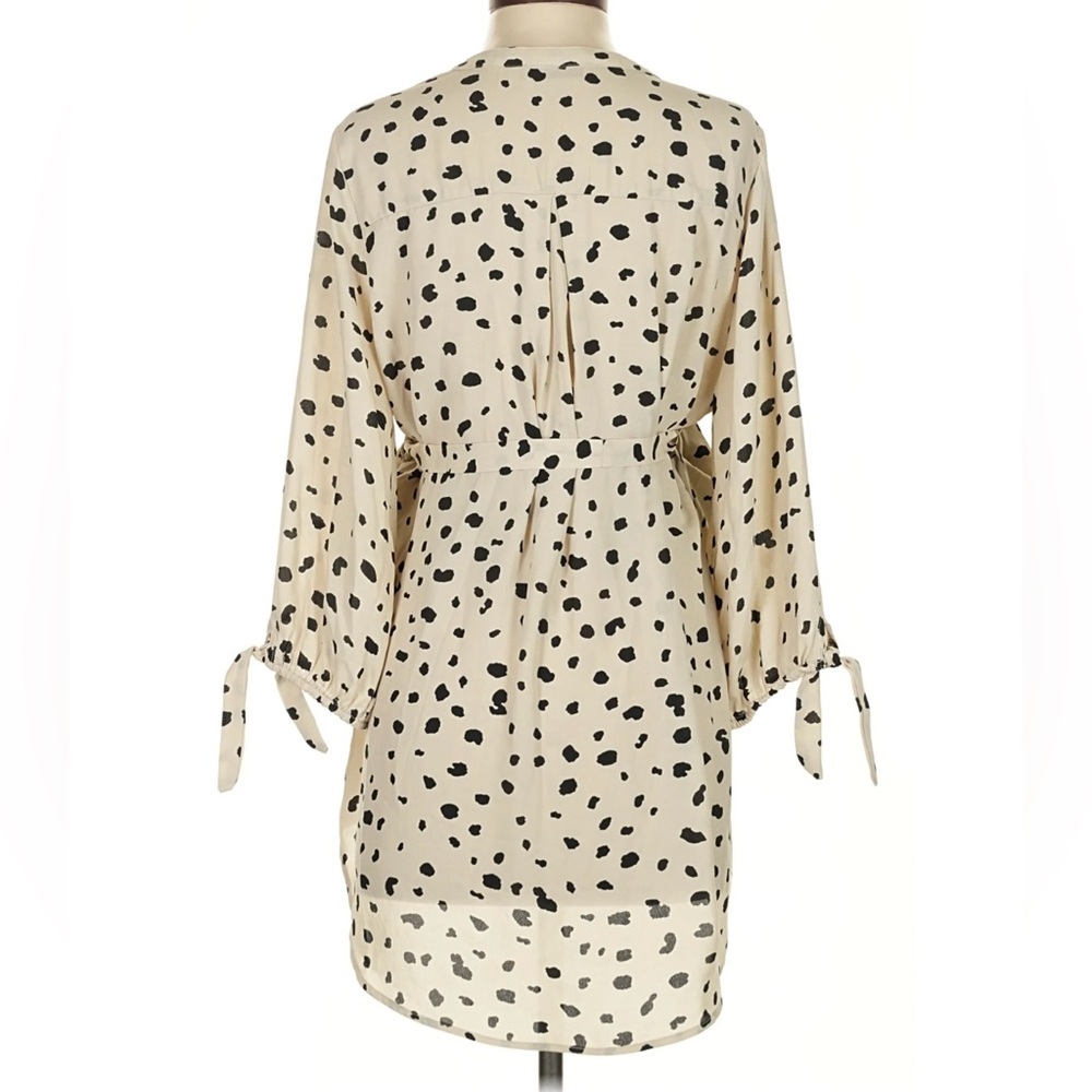 🛍️NWOT Full Moon 2X Maternity Blouse with Tie Sleeves - Black and Cream - Picture 2 of 2